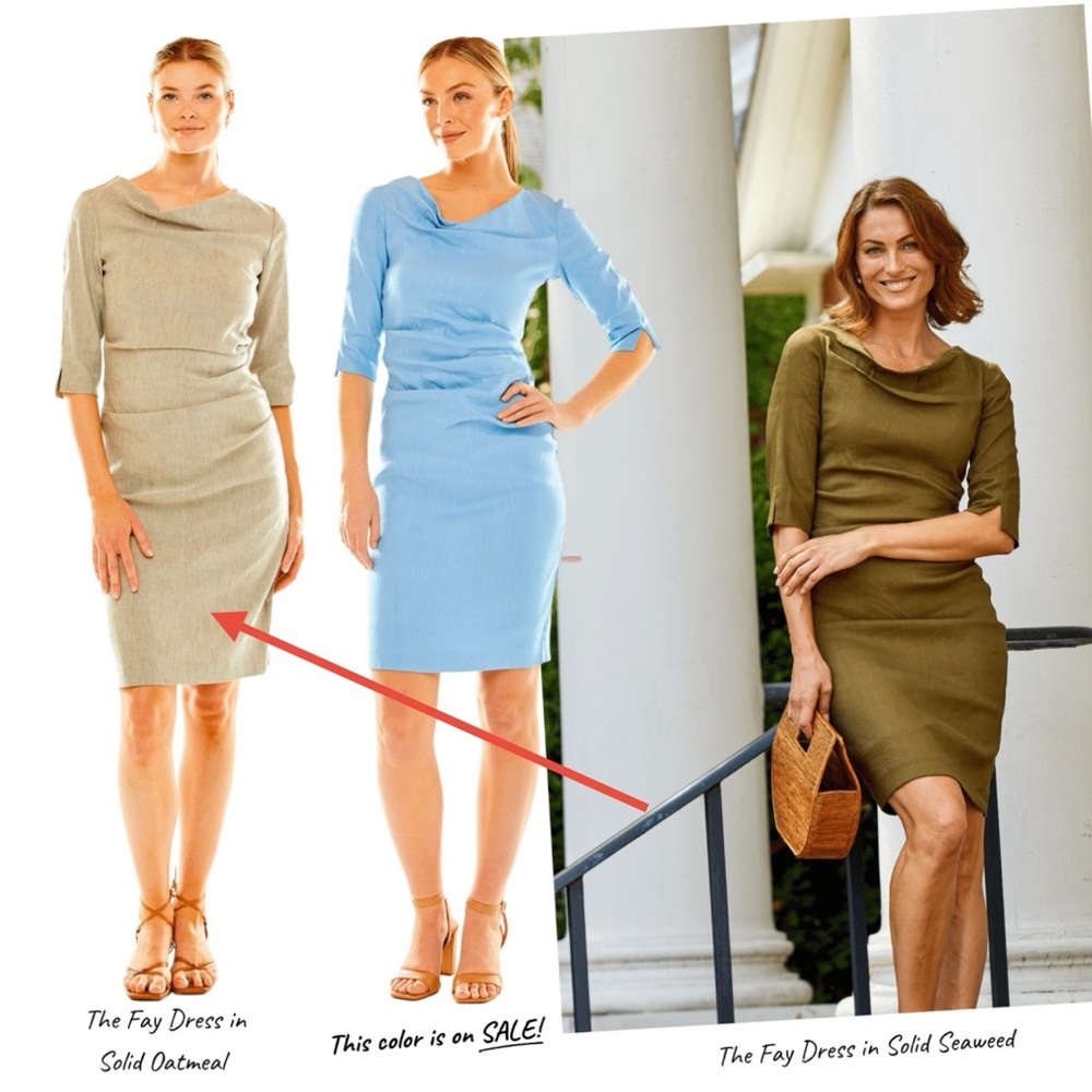 Sara Campbell Fay "magic dress" in Oatmeal linen size 8